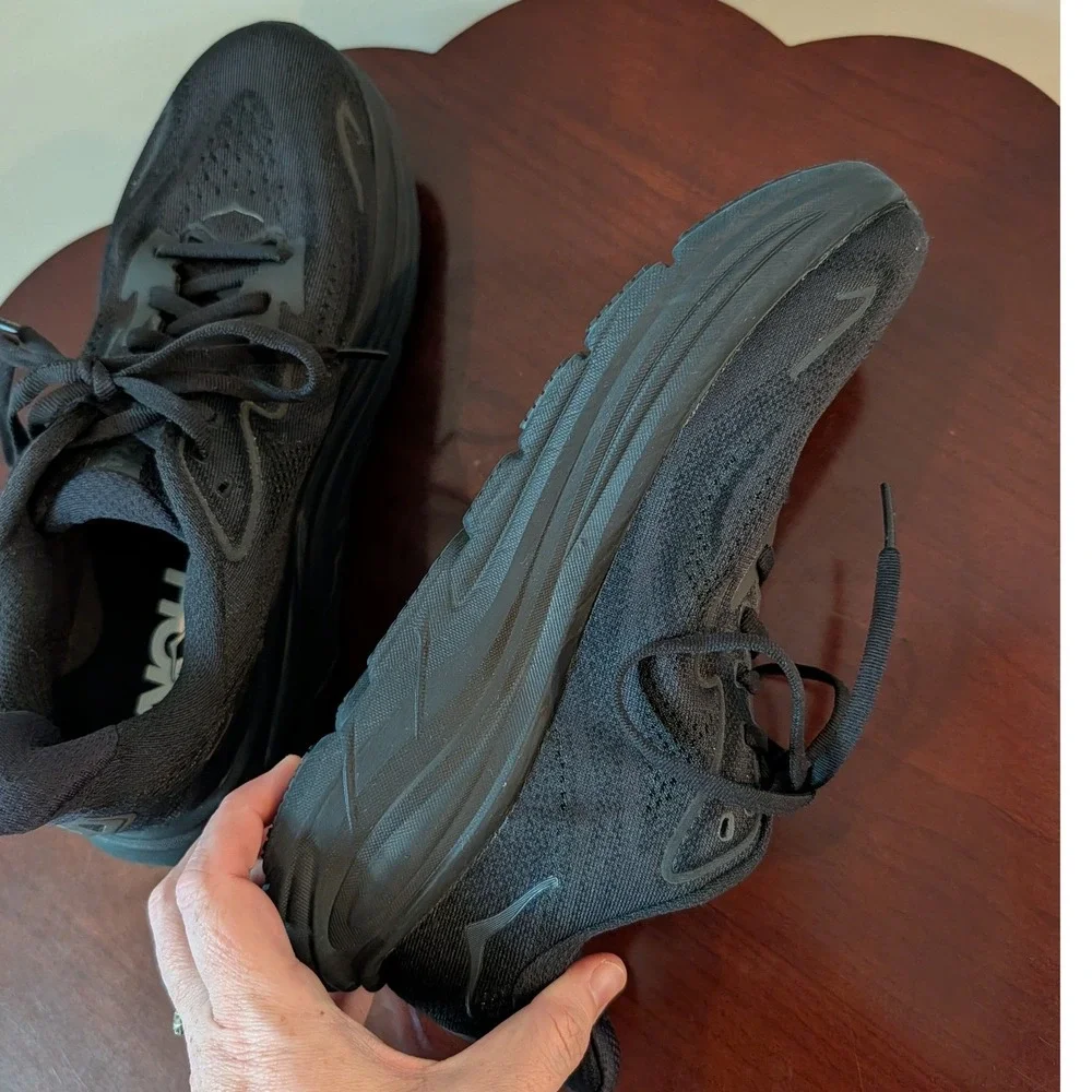 Hoka Clifton 10 Triple Black Mens Running Shoes 1162030 Size 7.5 D